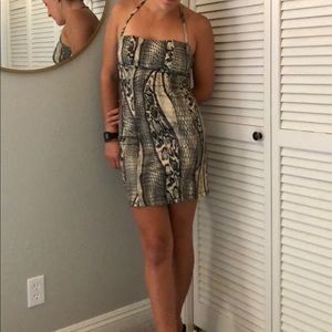 Y2K snake print mini dress